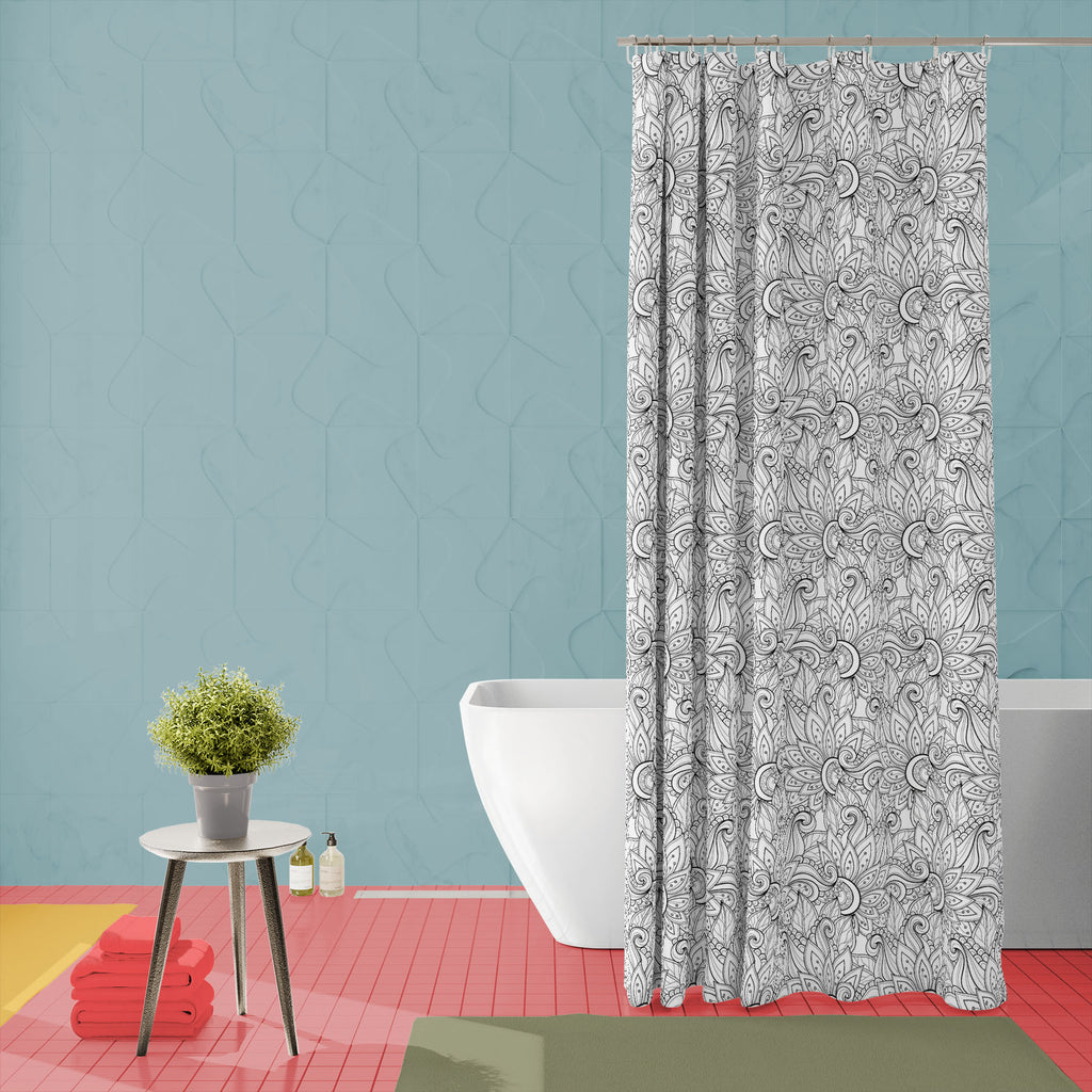 Floral Botanical Pattern D16 Washable Waterproof Shower Curtain-Shower Curtains-CUR_SH_EL-IC 5015383 IC 5015383, Abstract Expressionism, Abstracts, Ancient, Art and Paintings, Black, Black and White, Books, Botanical, Decorative, Fashion, Floral, Flowers, Historical, Holidays, Illustrations, Medieval, Nature, Patterns, Scenic, Semi Abstract, Signs, Signs and Symbols, Vintage, White, pattern, d16, washable, waterproof, shower, curtain, abstract, and, art, background, batik, boho, bouquet, card, contour, deco