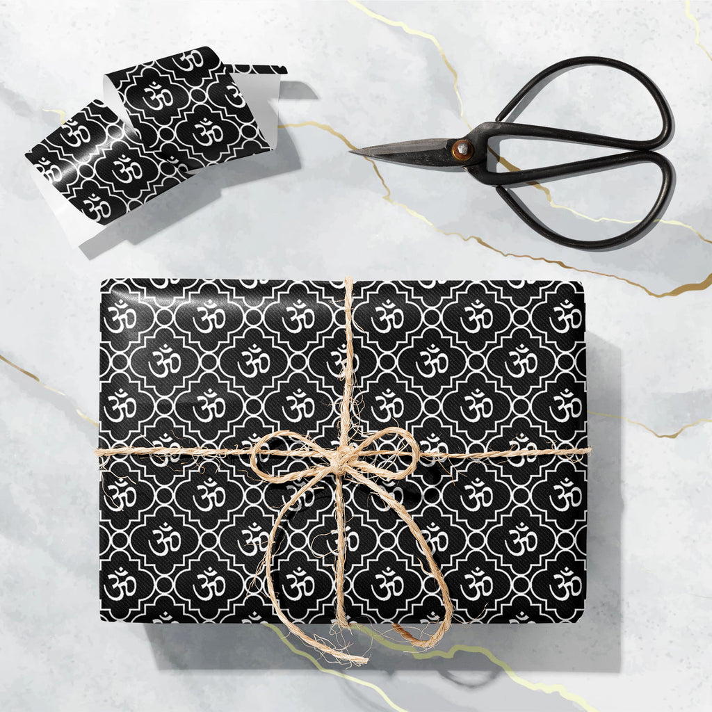 Aum Hindu Symbol Art & Craft Gift Wrapping Paper-Wrapping Papers-WRP_PP-IC 5015384 IC 5015384, Abstract Expressionism, Abstracts, Black, Black and White, Books, Buddhism, Digital, Digital Art, Geometric, Geometric Abstraction, Graphic, Hinduism, Icons, Indian, Patterns, Religion, Religious, Sanskrit, Semi Abstract, Signs, Signs and Symbols, Spiritual, Symbols, White, aum, hindu, symbol, art, craft, gift, wrapping, paper, abstract, backdrop, background, black-white, bright, colorful, design, element, harmony