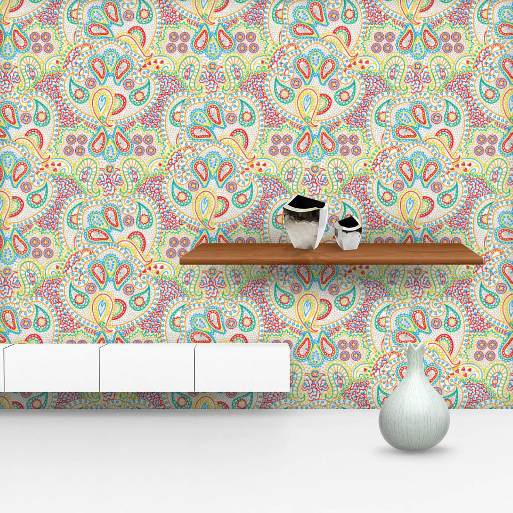 Boho Paisley Art Wallpaper Roll-Wallpapers Peel & Stick-WAL_PA-IC 5015387 IC 5015387, Abstract Expressionism, Abstracts, Ancient, Art and Paintings, Asian, Black and White, Botanical, Culture, Decorative, Drawing, Ethnic, Fashion, Floral, Flowers, Historical, Illustrations, Indian, Medieval, Nature, Paisley, Patterns, Semi Abstract, Signs, Signs and Symbols, Traditional, Tribal, Vintage, White, World Culture, boho, art, wallpaper, roll, seamless, pattern, brocade, abstract, artistic, authentic, backdrop, ba