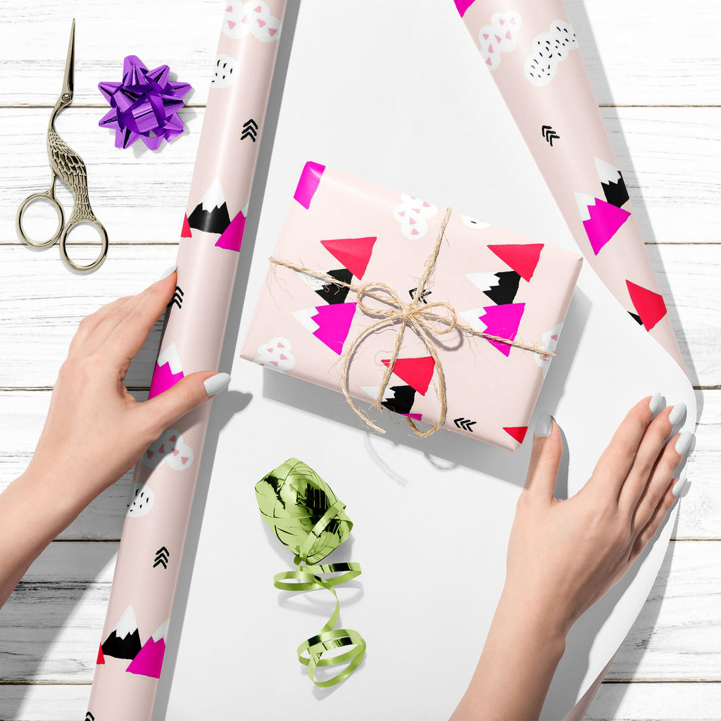 Pink Wonderland Mountains Art & Craft Gift Wrapping Paper-Wrapping Papers-WRP_PP-IC 5015393 IC 5015393, Abstract Expressionism, Abstracts, Arrows, Art and Paintings, Black, Black and White, Decorative, Digital, Digital Art, Fashion, Geometric, Geometric Abstraction, Graphic, Illustrations, Japanese, Landscapes, Modern Art, Mountains, Nature, Patterns, Retro, Scandinavian, Scenic, Semi Abstract, Signs, Signs and Symbols, Triangles, White, pink, wonderland, art, craft, gift, wrapping, paper, snow, japan, patt