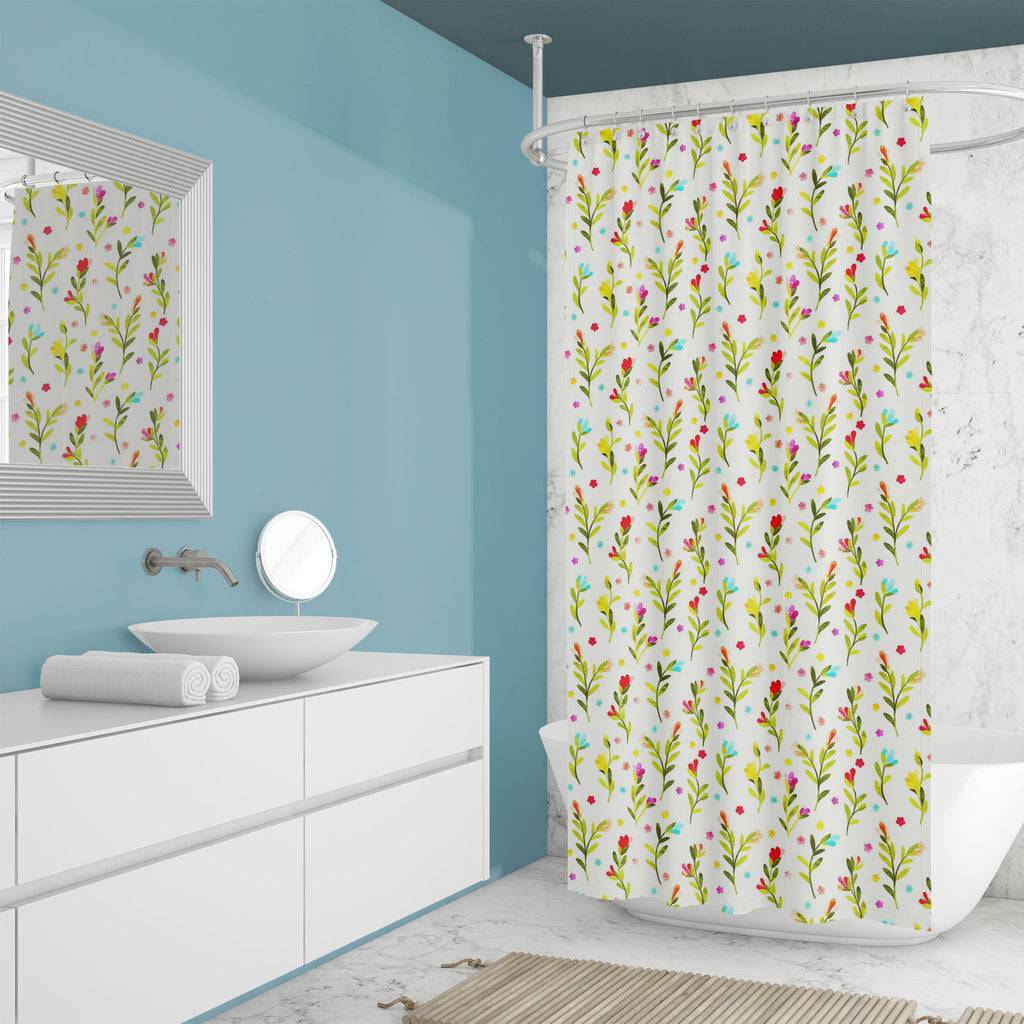 Floral Botanical Pattern D17 Washable Waterproof Shower Curtain-Shower Curtains-CUR_SH_EL-IC 5015394 IC 5015394, Ancient, Art and Paintings, Botanical, Floral, Flowers, Historical, Illustrations, Medieval, Nature, Patterns, Retro, Seasons, Vintage, Watercolour, pattern, d17, washable, waterproof, shower, curtain, background, seamless, watercolor, art, autumn, backdrop, beautiful, branch, classic, cute, fall, fern, field, forest, garden, green, hand, herbal, herbarium, herbs, illustration, leaf, paint, paint