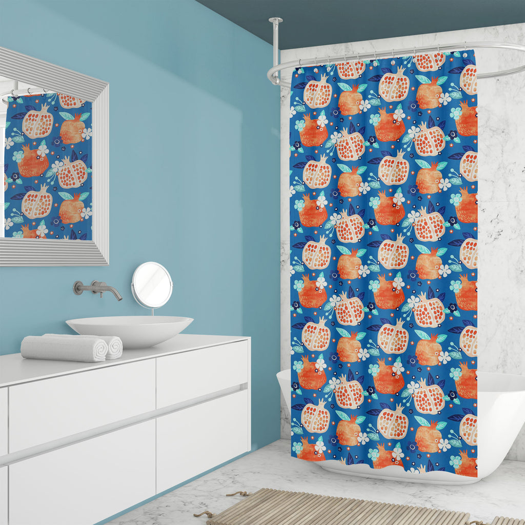 Pomegranate Pattern D1 Washable Waterproof Shower Curtain-Shower Curtains-CUR_SH_EL-IC 5015395 IC 5015395, Ancient, Art and Paintings, Botanical, Floral, Flowers, Fruit and Vegetable, Fruits, Historical, Illustrations, Medieval, Nature, Patterns, Retro, Seasons, Vintage, Watercolour, pomegranate, pattern, d1, washable, waterproof, shower, curtain, watercolor, seamless, fall, fern, illustration, leaf, trendy, art, autumn, backdrop, background, beautiful, branch, cherries, classic, cute, field, forest, garden