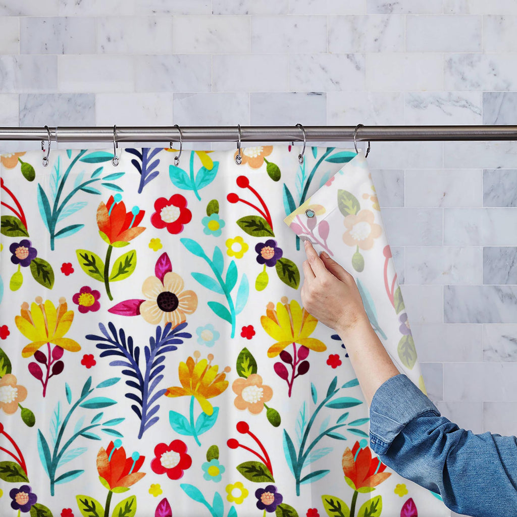 Floral Botanical Pattern D18 Washable Waterproof Shower Curtain-Shower Curtains-CUR_SH_EL-IC 5015398 IC 5015398, Ancient, Art and Paintings, Botanical, Floral, Flowers, Historical, Illustrations, Medieval, Nature, Patterns, Retro, Seasons, Vintage, Watercolour, pattern, d18, washable, waterproof, shower, curtain, watercolor, cute, seamless, forest, spring, wallpaper, art, autumn, backdrop, background, beautiful, branch, cherries, classic, fall, fern, field, garden, green, hand, herbal, herbarium, herbs, ill