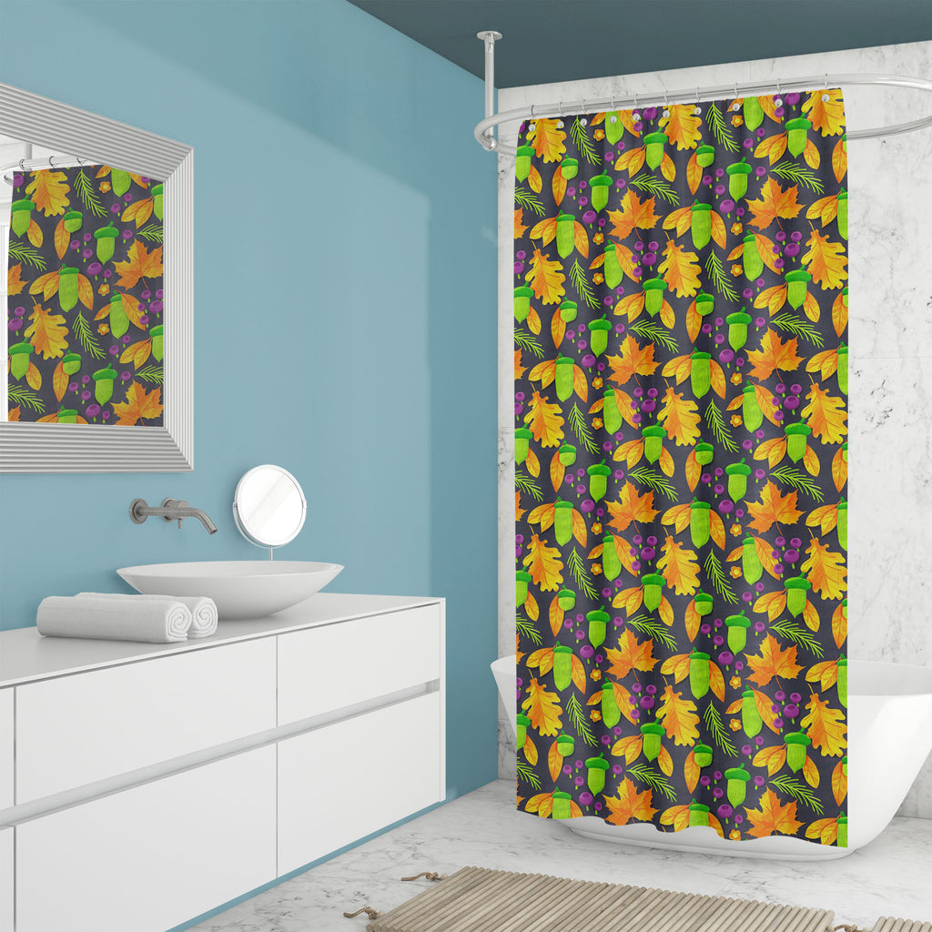 Watercolor Floral Pattern D10 Washable Waterproof Shower Curtain-Shower Curtains-CUR_SH_EL-IC 5015413 IC 5015413, Ancient, Art and Paintings, Botanical, Floral, Flowers, Historical, Illustrations, Medieval, Nature, Patterns, Retro, Seasons, Vintage, Watercolour, watercolor, pattern, d10, washable, waterproof, shower, curtain, acorn, applique, art, autumn, backdrop, background, beautiful, berries, branch, cherries, classic, cute, cutout, day, dry, fall, fern, field, folliage, forest, garden, green, hand, her