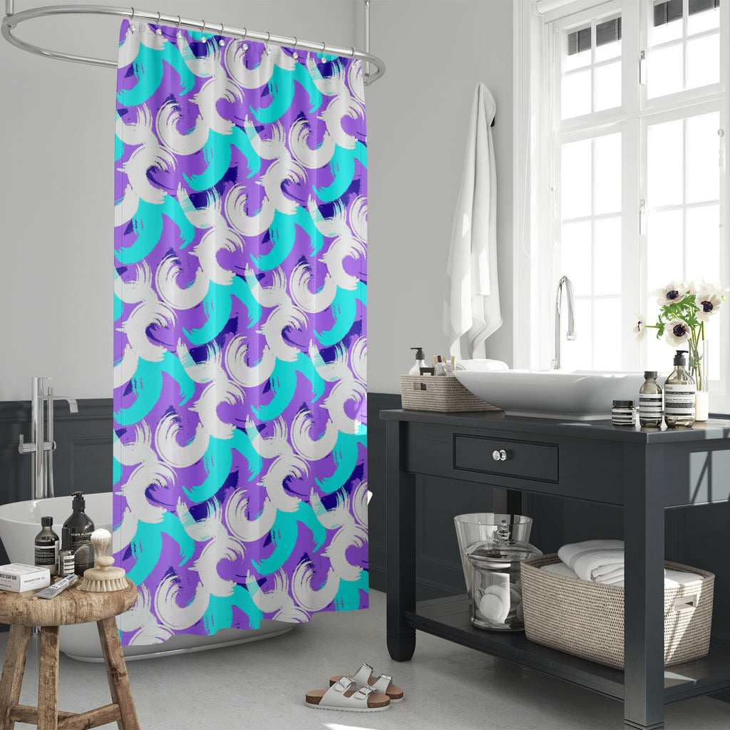 Abstract Pastel Strokes Washable Waterproof Shower Curtain - Shower Curtains - ArtzFolio.com