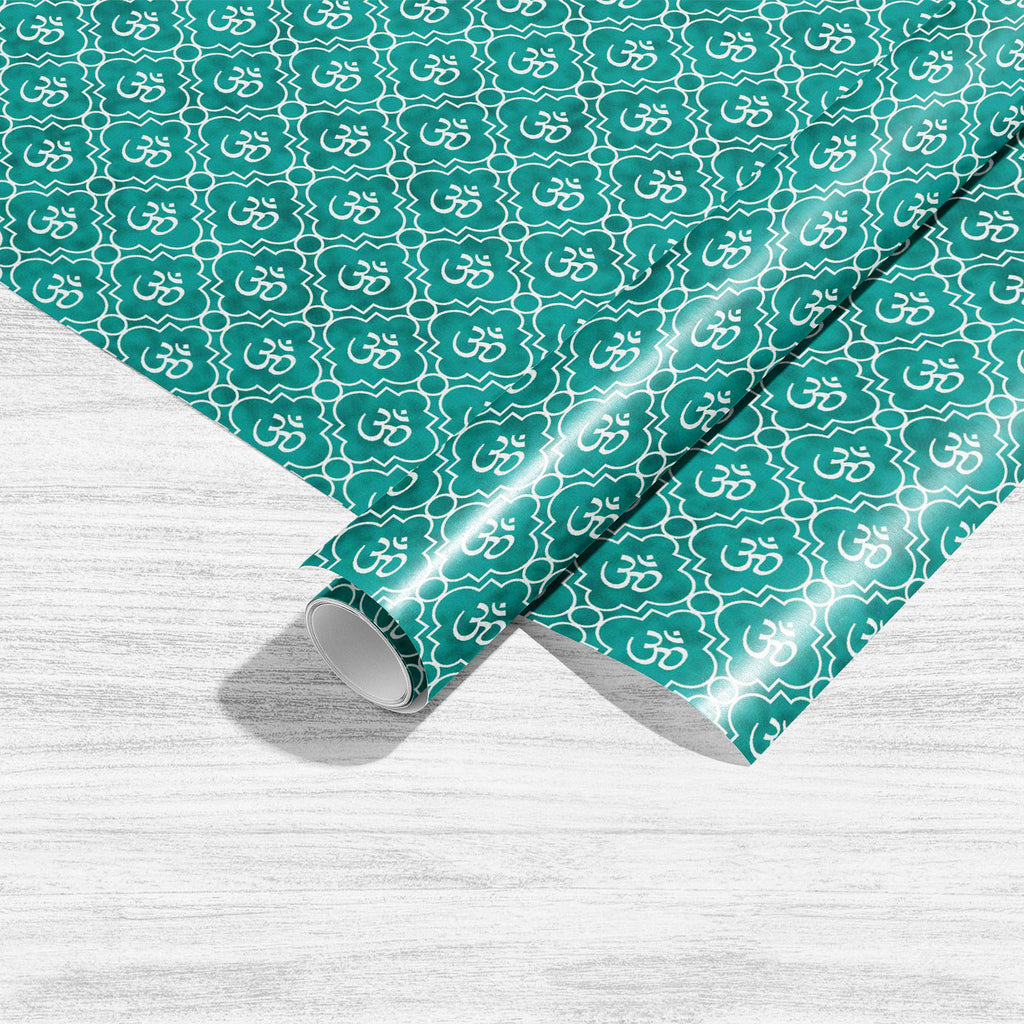 Teal Black Aum Hindu Symbol D2 Art & Craft Gift Wrapping Paper-Wrapping Papers-WRP_PP-IC 5015439 IC 5015439, Abstract Expressionism, Abstracts, Black and White, Books, Buddhism, Digital, Digital Art, Geometric, Geometric Abstraction, Graphic, Hinduism, Icons, Indian, Patterns, Religion, Religious, Sanskrit, Semi Abstract, Signs, Signs and Symbols, Spiritual, Symbols, White, teal, black, aum, hindu, symbol, d2, art, craft, gift, wrapping, paper, background, abstract, aqua, backdrop, blue, bright, colorful, c