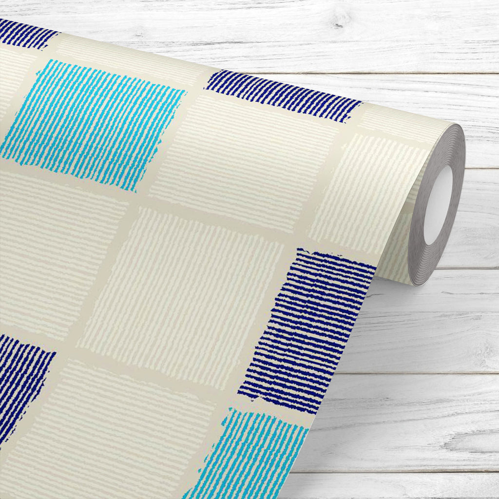 Blue Beige Patchwork Art Wallpaper Roll-Wallpapers Peel & Stick-WAL_PA-IC 5015440 IC 5015440, Abstract Expressionism, Abstracts, Art and Paintings, Decorative, Digital, Digital Art, Fashion, Geometric, Geometric Abstraction, Graphic, Grid Art, Illustrations, Modern Art, Patterns, Semi Abstract, Signs, Signs and Symbols, Stripes, blue, beige, patchwork, art, wallpaper, roll, stripe, background, patch, seamless, textile, design, grid, line, minimal, pattern, rugged, vector, abstract, backdrop, checkered, cove