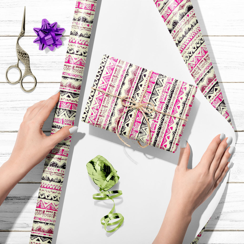 Ethnic Geometric Abstraction D1 Art & Craft Gift Wrapping Paper-Wrapping Papers-WRP_PP-IC 5015442 IC 5015442, Abstract Expressionism, Abstracts, African, American, Ancient, Art and Paintings, Aztec, Black and White, Culture, Decorative, Digital, Digital Art, Drawing, Ethnic, Fashion, Folk Art, Geometric, Geometric Abstraction, Graphic, Hipster, Historical, Illustrations, Indian, Medieval, Mexican, Modern Art, Patterns, Retro, Semi Abstract, Signs, Signs and Symbols, Stripes, Traditional, Triangles, Tribal, 