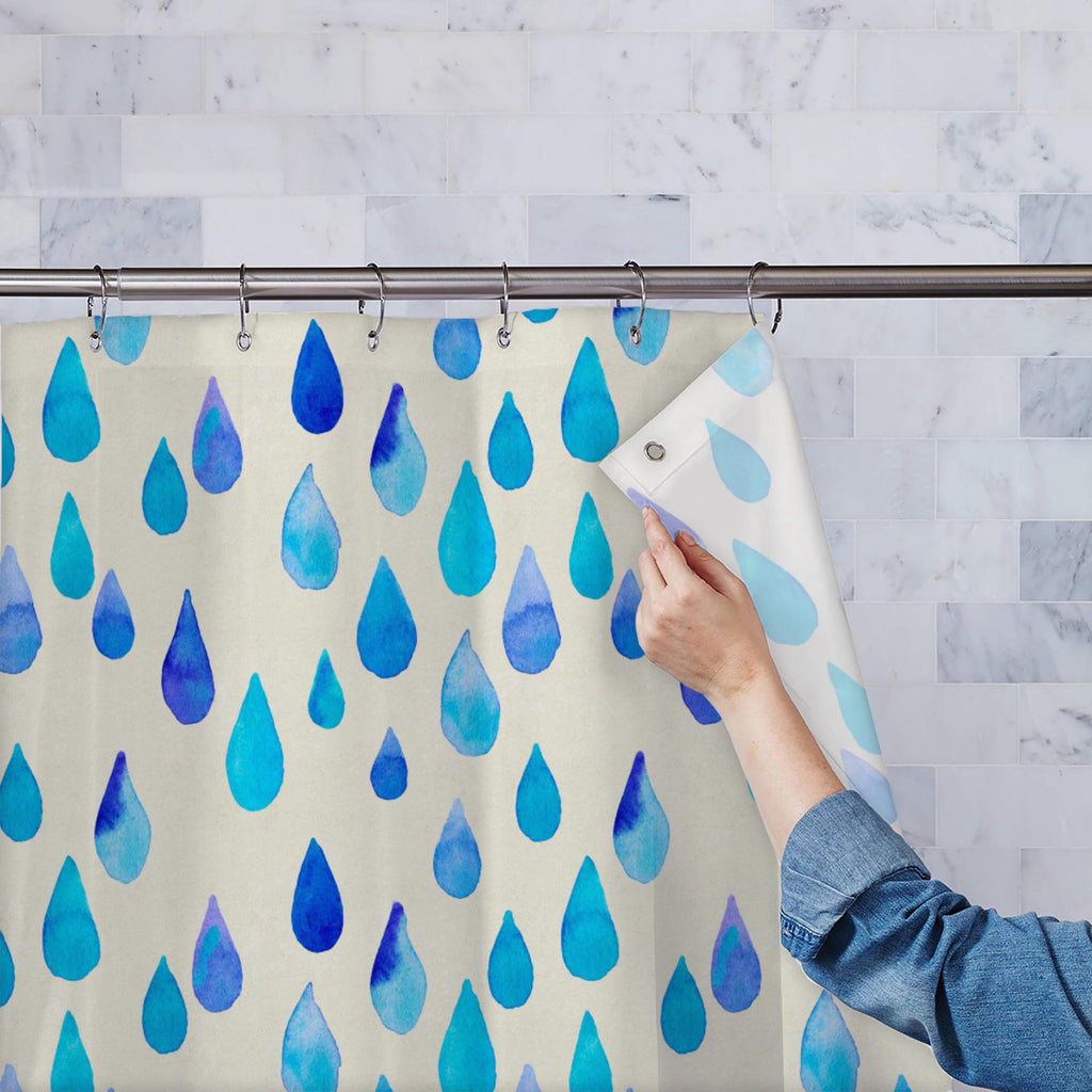 Blue Raindrops D2 Washable Waterproof Shower Curtain-Shower Curtains-CUR_SH_EL-IC 5015446 IC 5015446, Abstract Expressionism, Abstracts, Patterns, Semi Abstract, Watercolour, blue, raindrops, d2, washable, waterproof, shower, curtain, paper, pattern, texture, watercolor, abstract, backdrop, background, bright, brush, color, drops, hand, illustrated, paint, purple, rain, seamless, strokes, tears, trendy, wallpaper, water, artzfolio, shower curtain, bathroom curtain, eyelet shower curtain, waterproof shower c