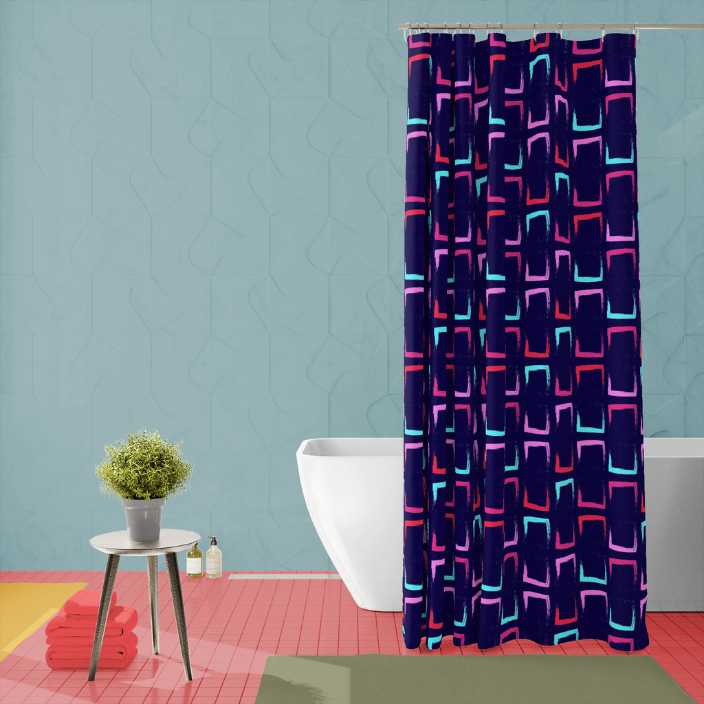 Abstract Brush Stroke D5 Washable Waterproof Shower Curtain - Shower Curtains - ArtzFolio.com