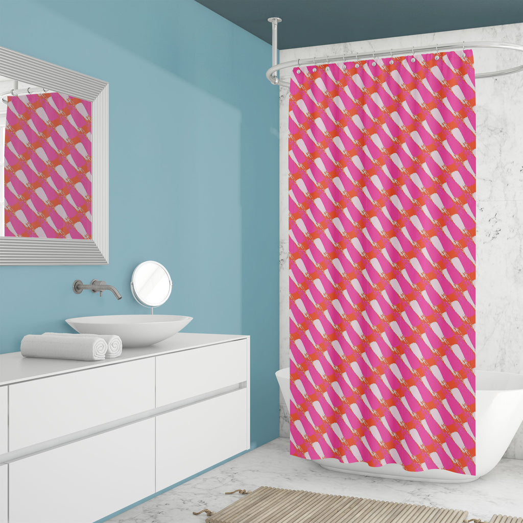 Abstract Chevron Strokes D2 Washable Waterproof Shower Curtain - Shower Curtains - ArtzFolio.com