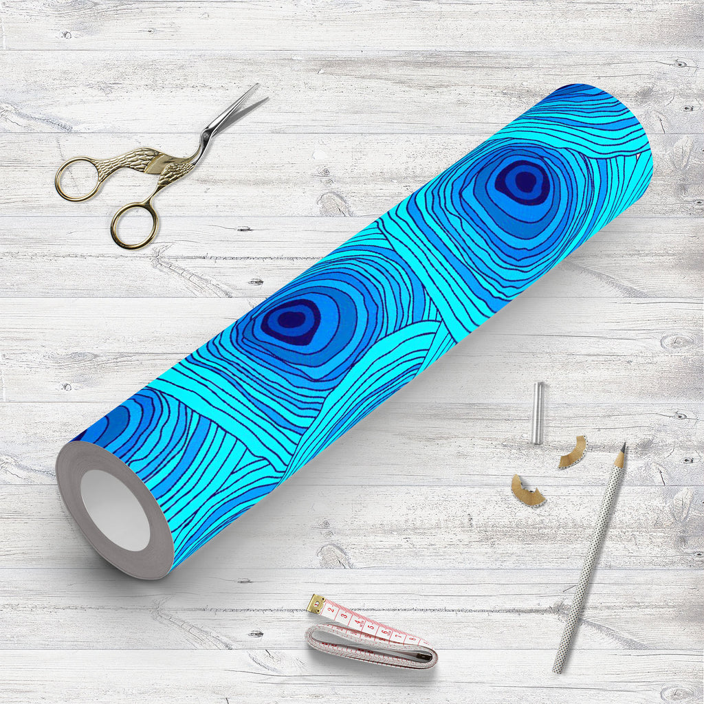 Abstract Blue Circles Wallpaper Roll - Wallpapers Peel & Stick - ArtzFolio.com