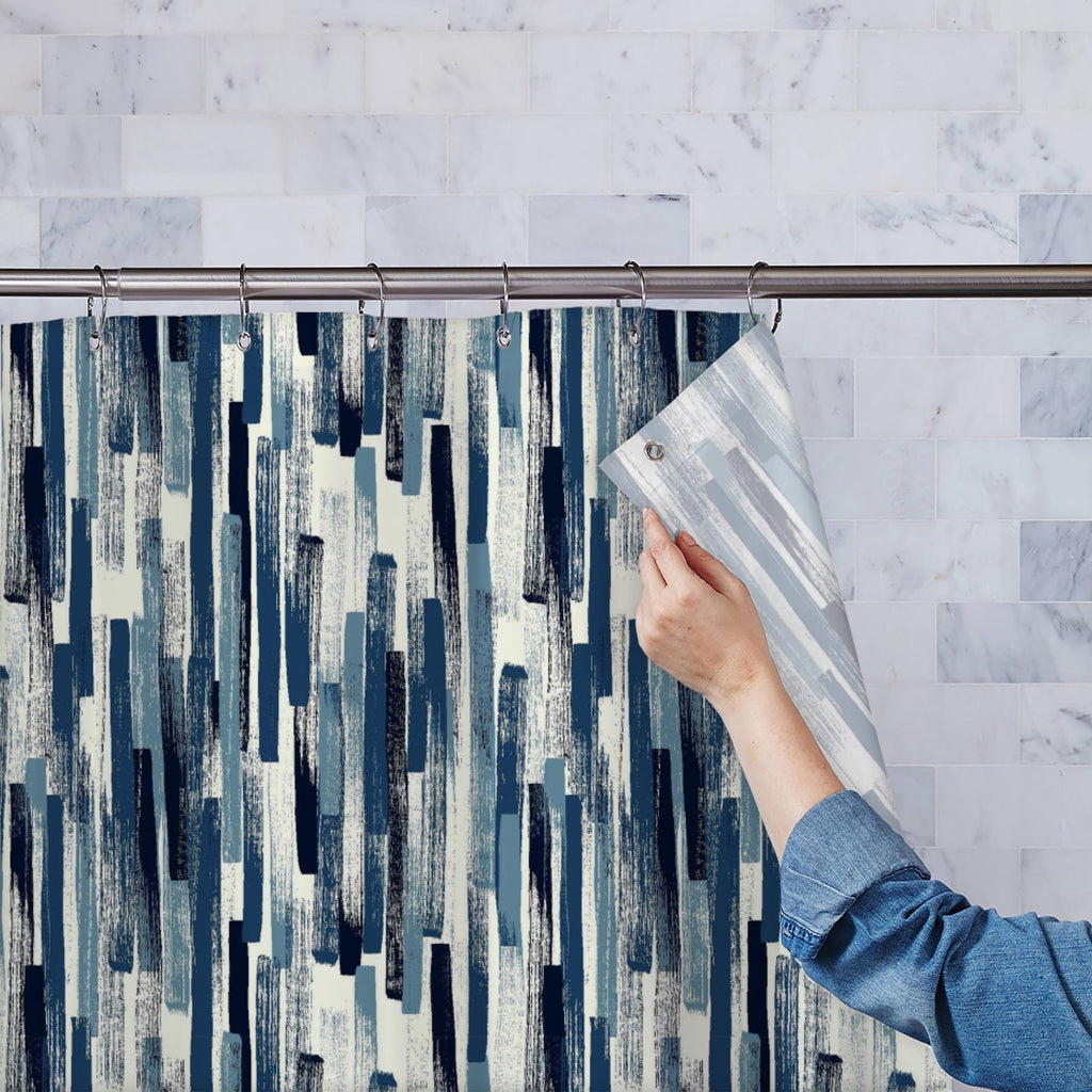 Hand Drawn Paint Strokes Washable Waterproof Shower Curtain-Shower Curtains-CUR_SH_EL-IC 5015490 IC 5015490, Abstract Expressionism, Abstracts, Art and Paintings, Drawing, Fashion, Illustrations, Modern Art, Patterns, Semi Abstract, Watercolour, hand, drawn, paint, strokes, washable, waterproof, shower, curtain, pattern, indigo, brush, painterly, stroke, seamless, abstract, print, blue, line, art, texture, vector, watercolor, freehand, swatch, textile, aquarelle, artistic, backdrop, background, color, color