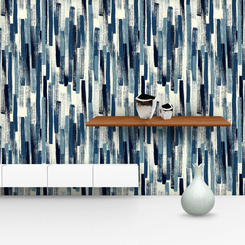 Hand Drawn Paint Strokes Wallpaper Roll-Wallpapers Peel & Stick-WAL_PA-IC 5015490 IC 5015490, Abstract Expressionism, Abstracts, Art and Paintings, Drawing, Fashion, Illustrations, Modern Art, Patterns, Semi Abstract, Watercolour, hand, drawn, paint, strokes, wallpaper, roll, pattern, indigo, brush, painterly, stroke, seamless, abstract, print, blue, line, art, texture, vector, watercolor, freehand, swatch, textile, aquarelle, artistic, backdrop, background, color, colorful, dark, element, fabric, grunge, l