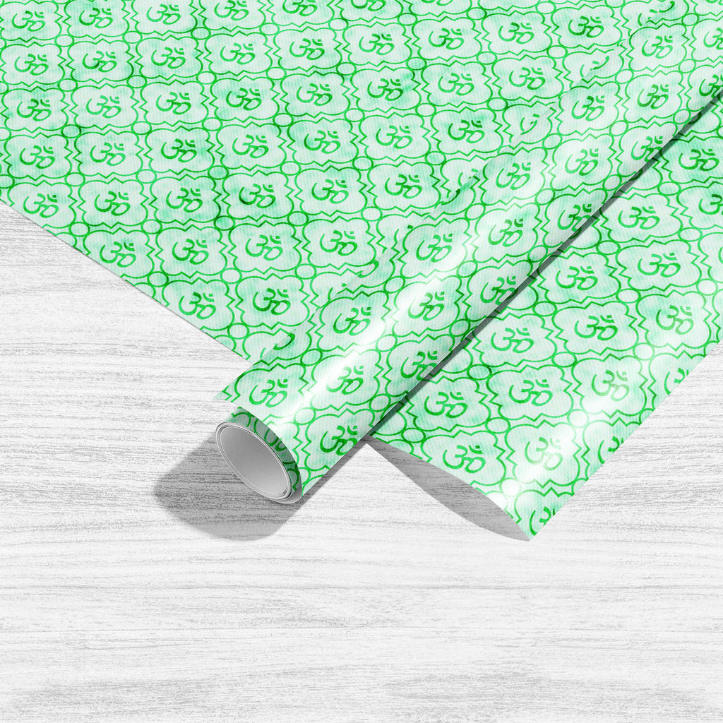 Green Hindu Symbol Aum Art & Craft Gift Wrapping Paper-Wrapping Papers-WRP_PP-IC 5015493 IC 5015493, Abstract Expressionism, Abstracts, Books, Buddhism, Digital, Digital Art, Geometric, Geometric Abstraction, Graphic, Hinduism, Icons, Indian, Patterns, Religion, Religious, Sanskrit, Semi Abstract, Signs, Signs and Symbols, Spiritual, Symbols, green, hindu, symbol, aum, art, craft, gift, wrapping, paper, abstract, backdrop, background, design, element, harmony, icon, light, lines, material, om, page, pale, p