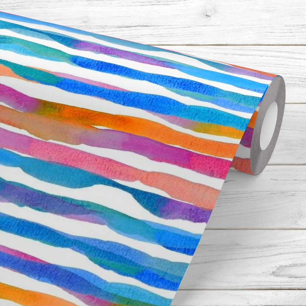Watercolor Rainbow Stripes Wallpaper Roll-Wallpapers Peel & Stick-WAL_PA-IC 5015496 IC 5015496, Abstract Expressionism, Abstracts, Art and Paintings, Automobiles, Baby, Birthday, Black and White, Children, Fashion, Geometric, Geometric Abstraction, Illustrations, Kids, Modern Art, Nautical, Patterns, Semi Abstract, Signs, Signs and Symbols, Stripes, Transportation, Travel, Vehicles, Watercolour, White, watercolor, rainbow, wallpaper, roll, stripe, line, design, pattern, seamless, spring, summer, wave, abstr