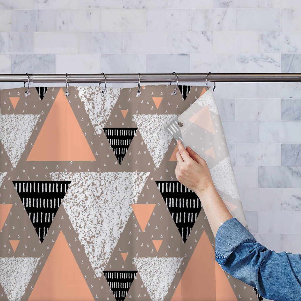 Modern Abstract Triangles Washable Waterproof Shower Curtain-Shower Curtains-CUR_SH_EL-IC 5015500 IC 5015500, Abstract Expressionism, Abstracts, Ancient, Decorative, Digital, Digital Art, Dots, Geometric, Geometric Abstraction, Graphic, Historical, Illustrations, Medieval, Modern Art, Patterns, Retro, Semi Abstract, Signs, Signs and Symbols, Triangles, Vintage, modern, abstract, washable, waterproof, shower, curtain, pattern, card, element, winter, seamless, nordic, drawn, pastel, triangle, background, desi