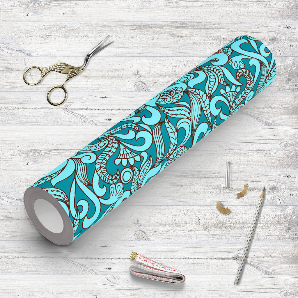 Abstract Doodle Waves Wallpaper Roll - Wallpapers Peel & Stick - ArtzFolio.com