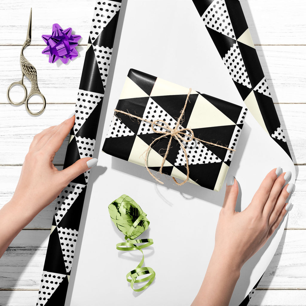 Abstract Black Geometric Pattern Art & Craft Gift Wrapping Paper - Wrapping Papers - ArtzFolio.com