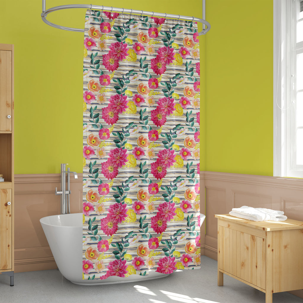 Abstract Peony Flowers Washable Waterproof Shower Curtain - Shower Curtains - ArtzFolio.com