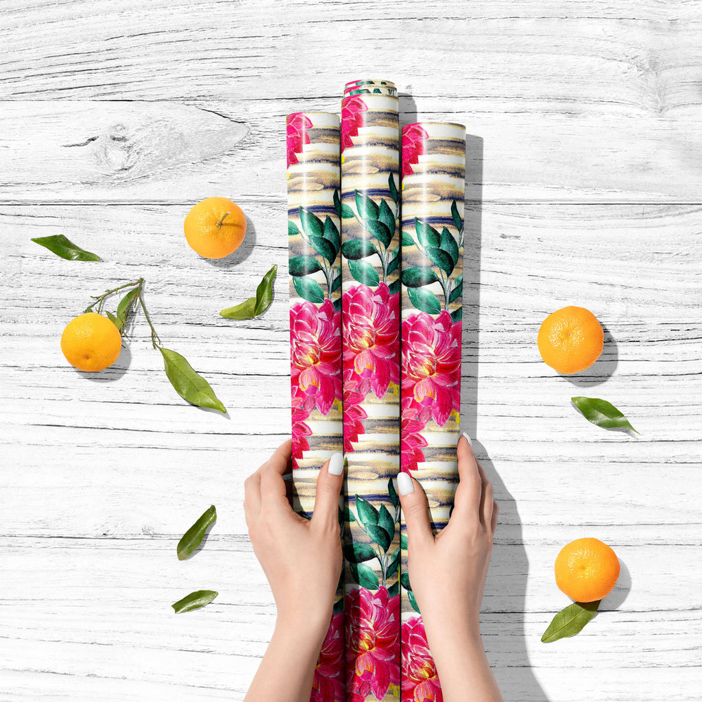 Abstract Peony Flowers Art & Craft Gift Wrapping Paper - Wrapping Papers - ArtzFolio.com