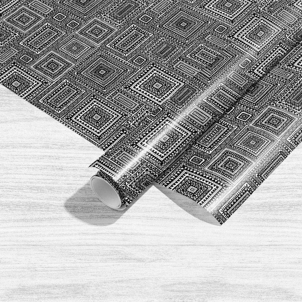 Monochrome Doodle D1 Art & Craft Gift Wrapping Paper-Wrapping Papers-WRP_PP-IC 5015516 IC 5015516, Abstract Expressionism, Abstracts, African, American, Ancient, Art and Paintings, Aztec, Black, Black and White, Culture, Digital, Digital Art, Drawing, Ethnic, Fashion, Geometric, Geometric Abstraction, Graphic, Historical, Illustrations, Indian, Medieval, Mexican, Patterns, Retro, Semi Abstract, Signs, Signs and Symbols, Stripes, Traditional, Triangles, Tribal, Vintage, White, World Culture, monochrome, dood
