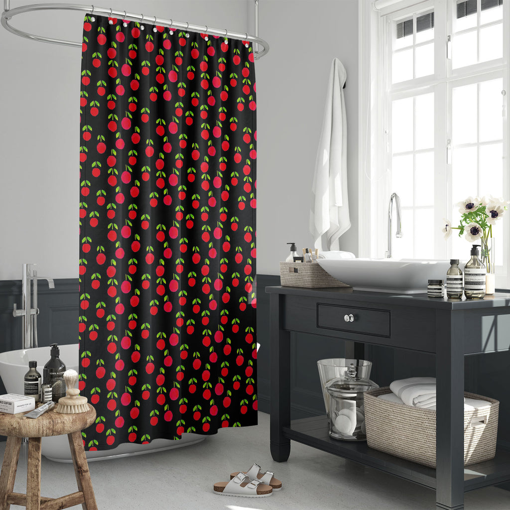 Watercolor Cherry Washable Waterproof Shower Curtain-Shower Curtains-CUR_SH_EL-IC 5015517 IC 5015517, Ancient, Art and Paintings, Botanical, Cuisine, Floral, Flowers, Food, Food and Beverage, Food and Drink, Fruit and Vegetable, Fruits, Historical, Medieval, Nature, Patterns, Retro, Seasons, Signs, Signs and Symbols, Vegetables, Vintage, Watercolour, watercolor, cherry, washable, waterproof, shower, curtain, pattern, berries, trendy, art, backdrop, background, cherries, colorful, cute, delicate, design, dra