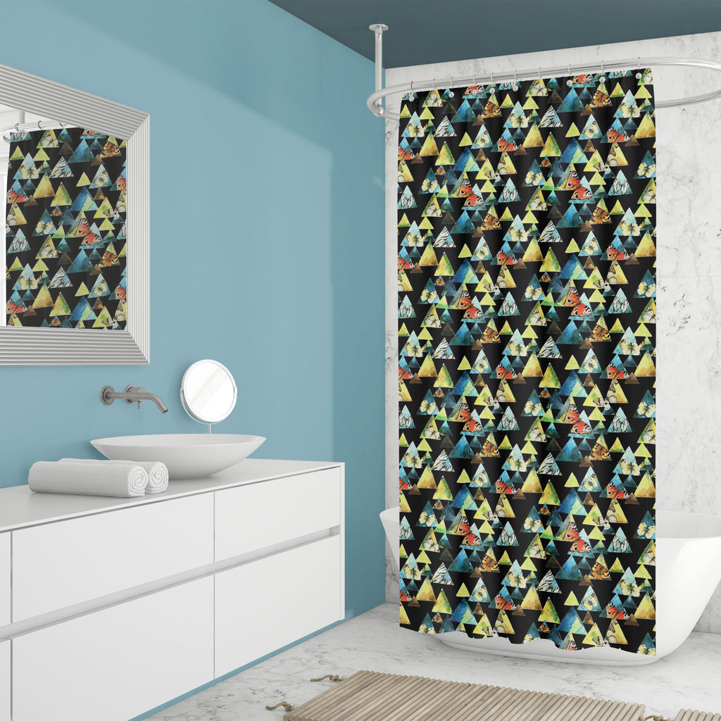 Abstract Watercolor Triangle Washable Waterproof Shower Curtain - Shower Curtains - ArtzFolio.com