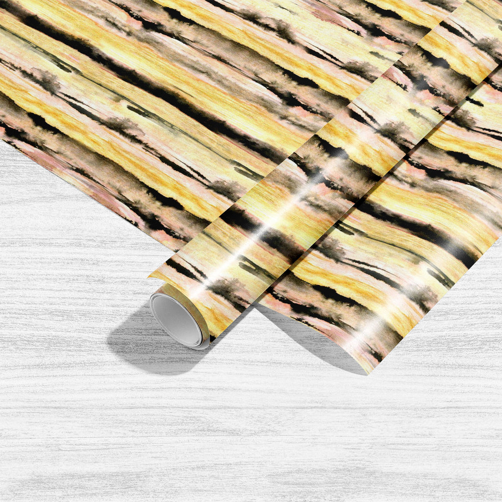 Abstract Pink Golden Stripes Art & Craft Gift Wrapping Paper - Wrapping Papers - ArtzFolio.com