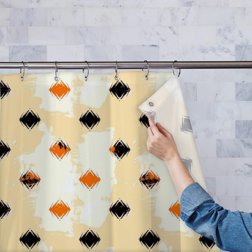 Abstract Brush Stroke D6 Washable Waterproof Shower Curtain - Shower Curtains - ArtzFolio.com