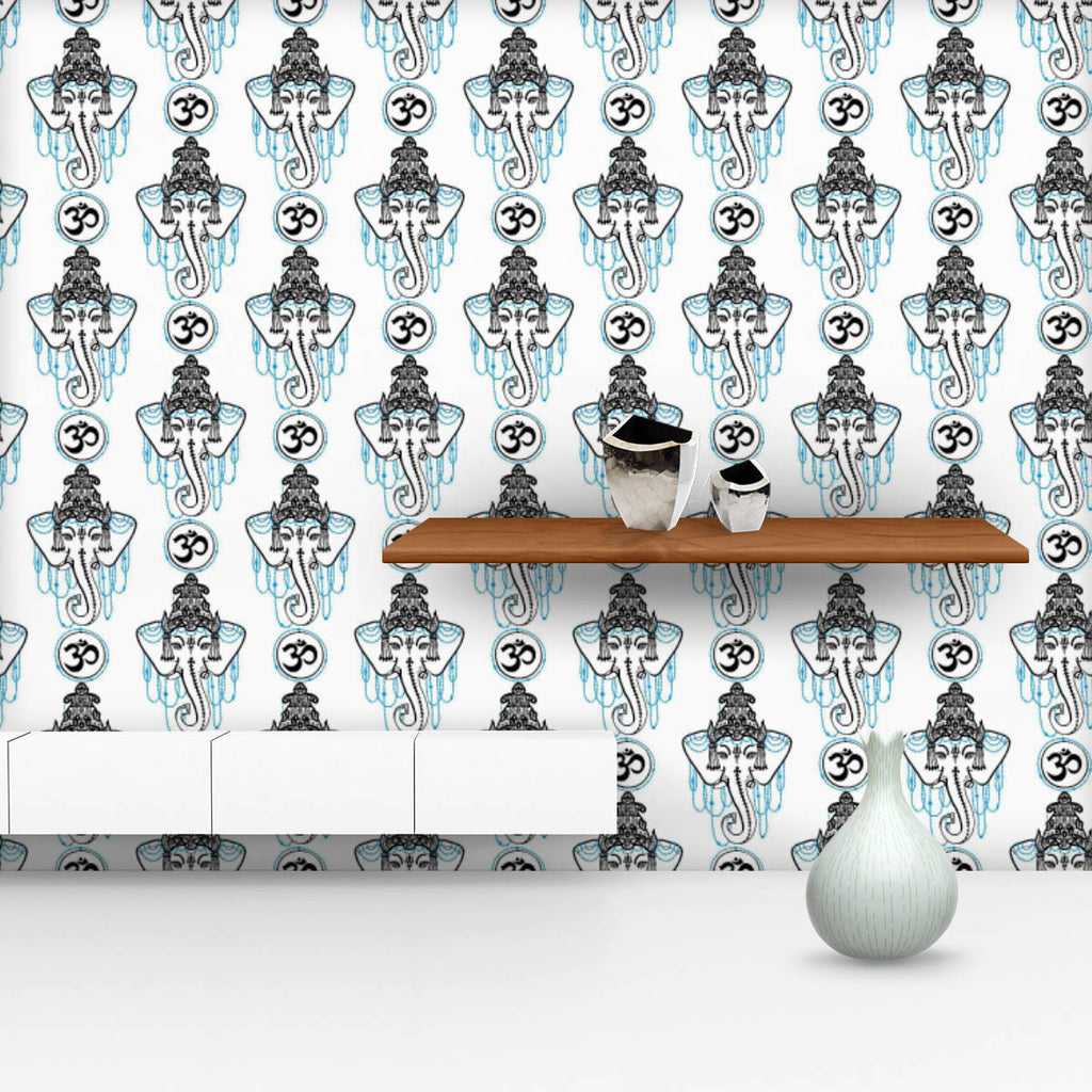 Traditional Indian Symbols Om, Ganesha Wallpaper Roll-Wallpapers Peel & Stick-WAL_PA-IC 5015543 IC 5015543, Abstract Expressionism, Abstracts, Art and Paintings, Asian, Automobiles, Black, Black and White, Cities, City Views, Culture, Digital, Digital Art, Ethnic, God Ganesh, Graphic, Hinduism, Icons, Illustrations, Indian, Paisley, Patterns, Religion, Religious, Semi Abstract, Signs, Signs and Symbols, Sketches, Symbols, Traditional, Transportation, Travel, Tribal, Vehicles, White, World Culture, om, ganes