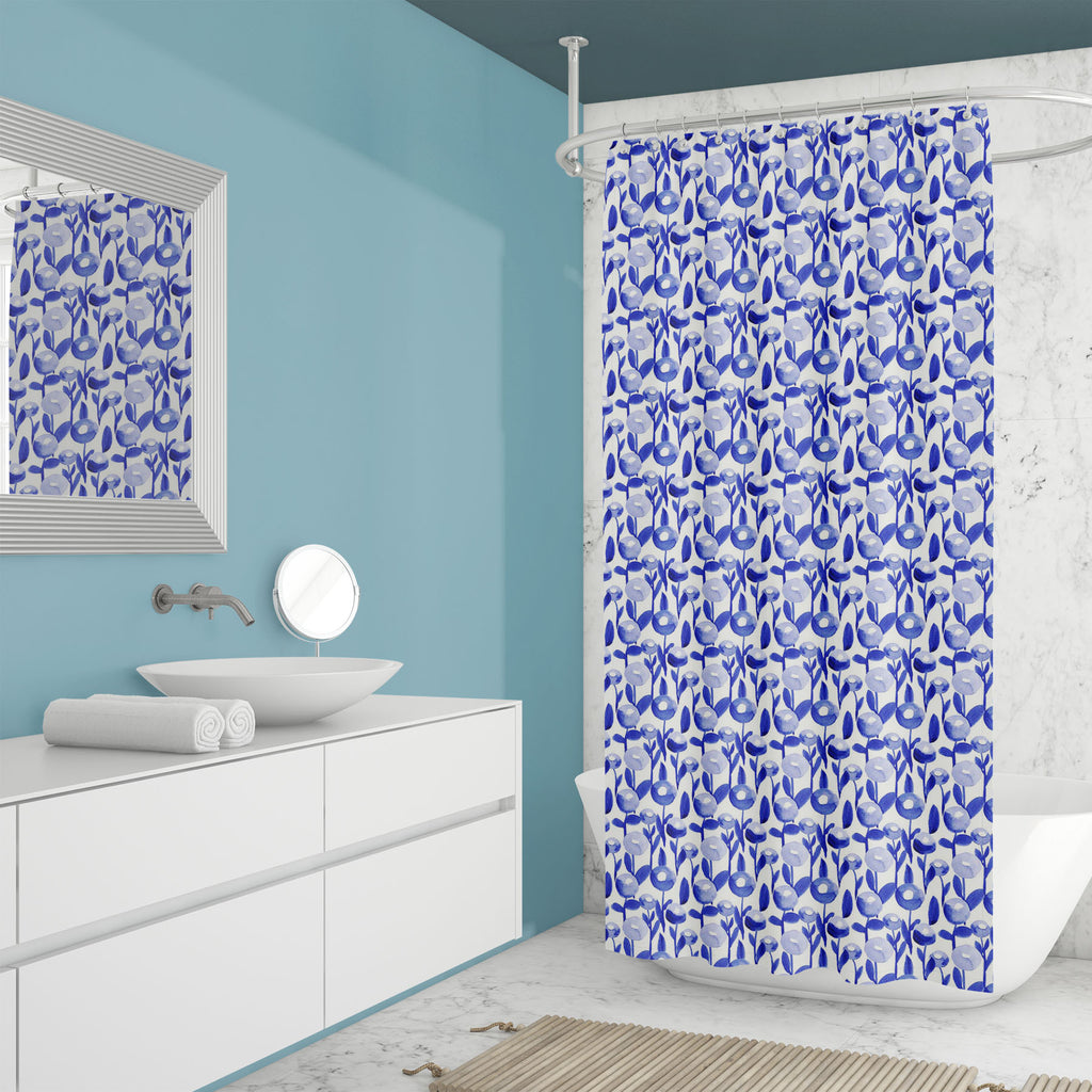 Indigo Floral Art Washable Waterproof Shower Curtain-Shower Curtains-CUR_SH_EL-IC 5015547 IC 5015547, Botanical, Floral, Flowers, Nature, Patterns, indigo, art, washable, waterproof, shower, curtain, artzfolio, shower curtain, bathroom curtain, eyelet shower curtain, waterproof shower curtain, kids shower curtain, washable curtain, 7feet shower curtain, washroom curtain, set of 2 curtain, pvc shower curtain, designer shower curtain, shower curtain 6feet, bath curtain, polyester shower curtain, 84inch shower