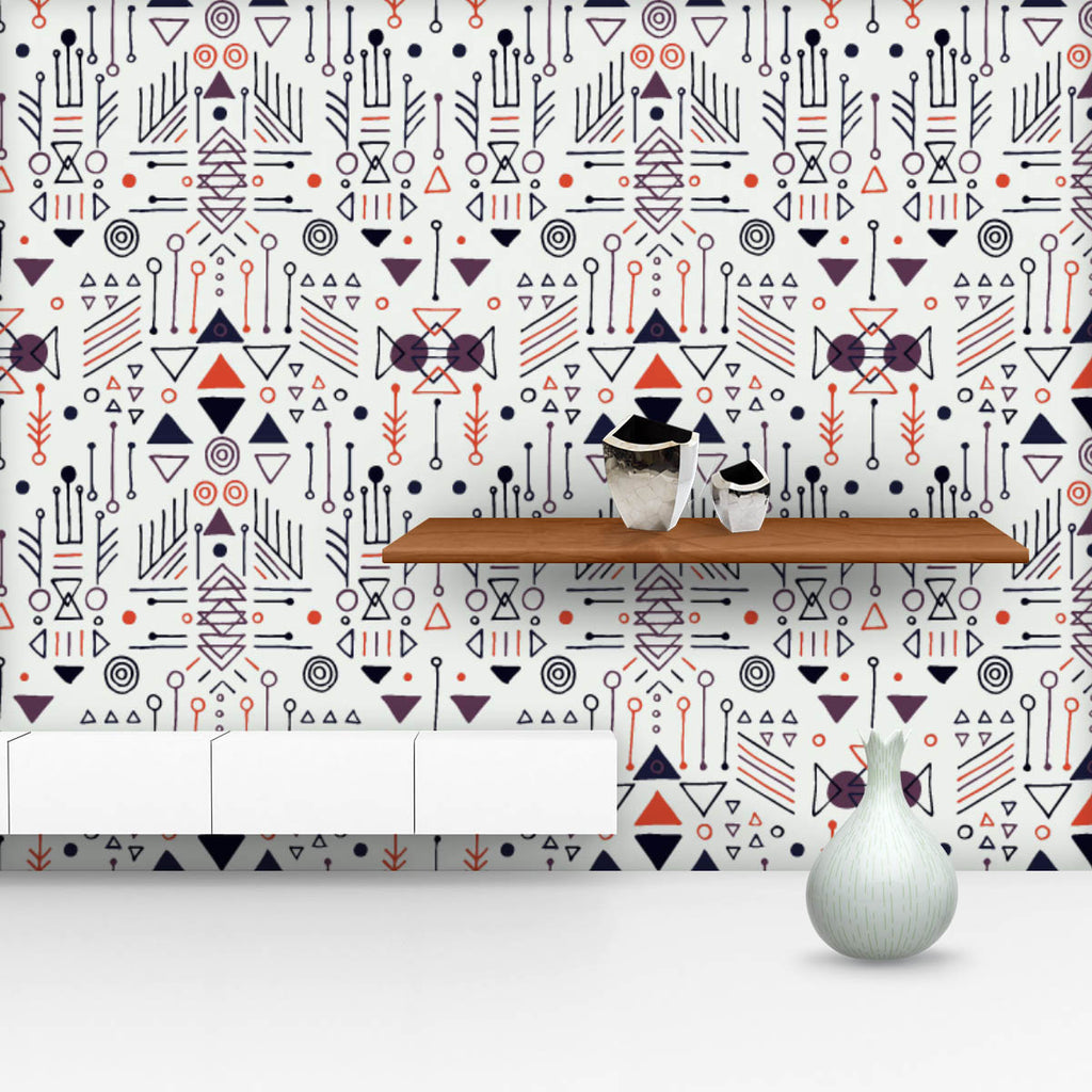 Tribal Shapes Wallpaper Roll-Wallpapers Peel & Stick-WAL_PA-IC 5015551 IC 5015551, Abstract Expressionism, Abstracts, American, Ancient, Art and Paintings, Aztec, Botanical, Circle, Culture, Ethnic, Floral, Flowers, Geometric, Geometric Abstraction, Hearts, Historical, Illustrations, Indian, Love, Medieval, Mexican, Nature, Patterns, Retro, Semi Abstract, Signs, Signs and Symbols, Traditional, Triangles, Tribal, Vintage, World Culture, shapes, wallpaper, roll, tribe, pattern, vector, abstract, art, backgrou