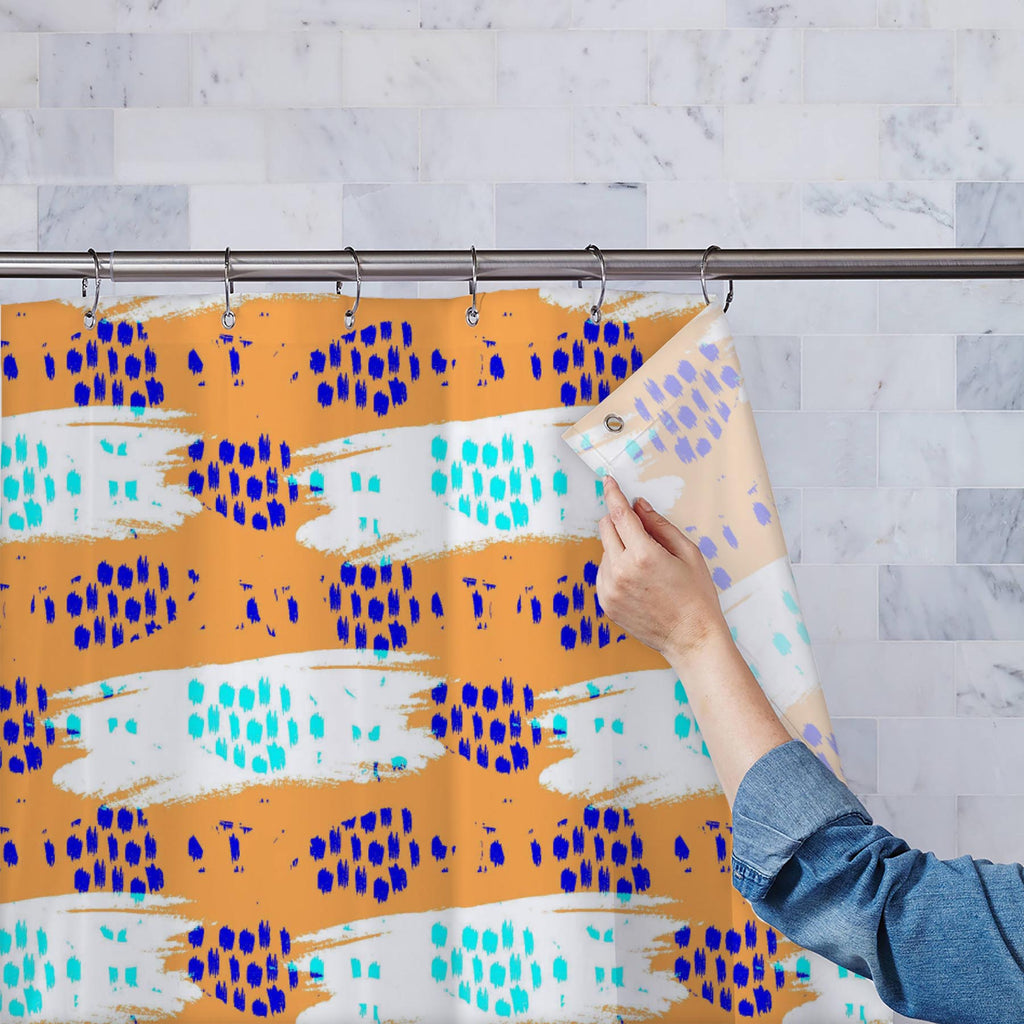 Abstract Brush Stroke D7 Washable Waterproof Shower Curtain - Shower Curtains - ArtzFolio.com