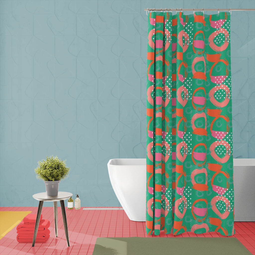 Abstract Brush Stroke D8 Washable Waterproof Shower Curtain - Shower Curtains - ArtzFolio.com