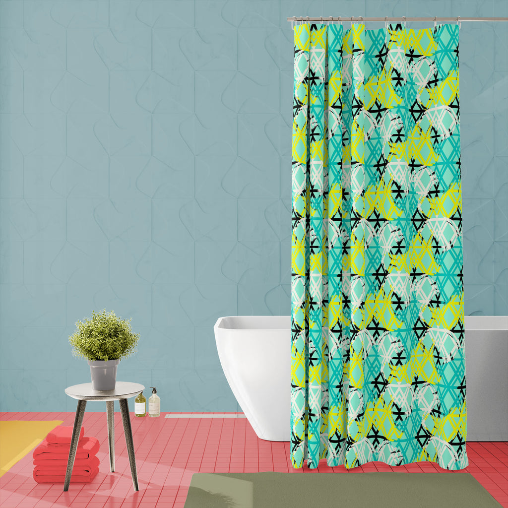 Abstract Hand Drawn Chevron Washable Waterproof Shower Curtain - Shower Curtains - ArtzFolio.com