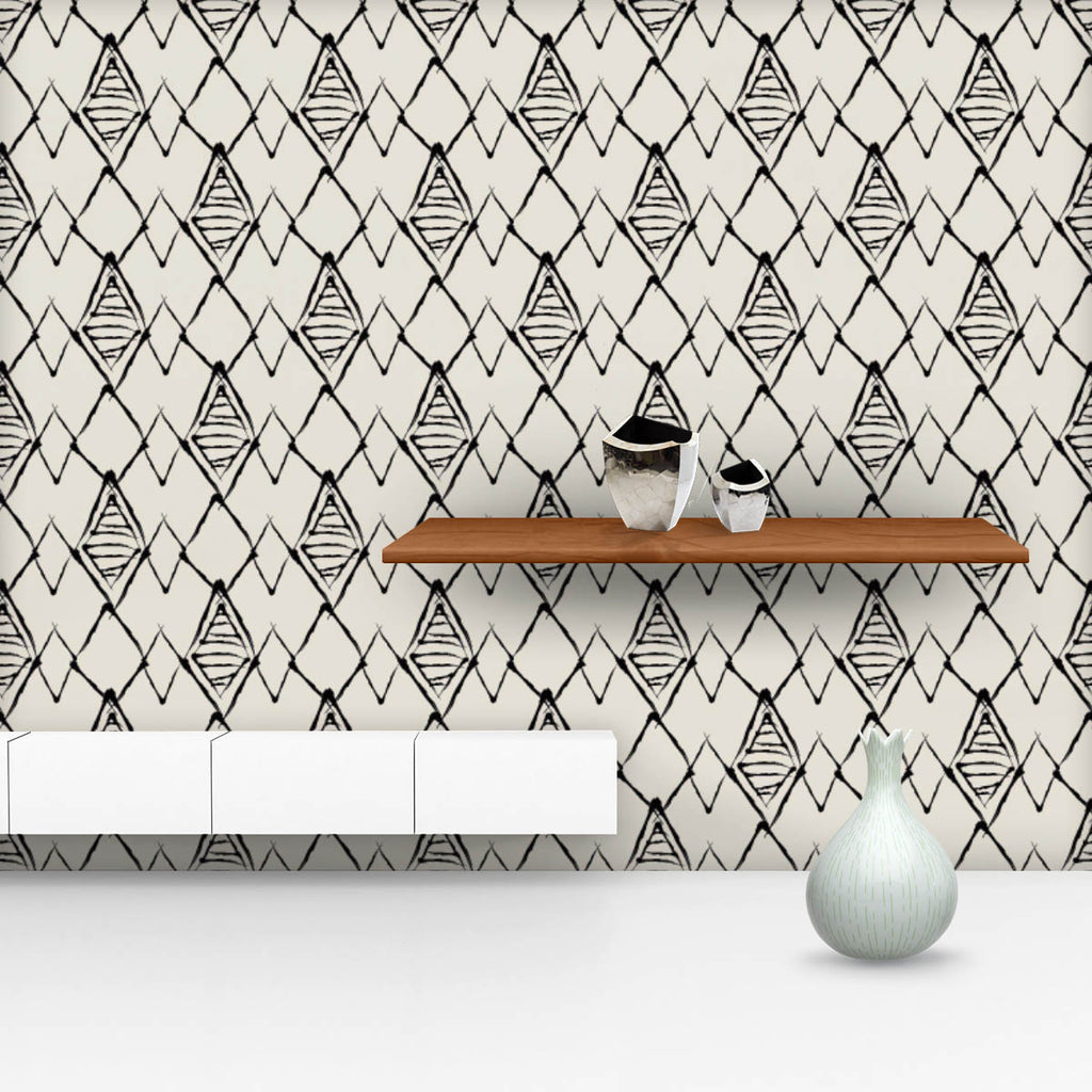 Abstract Geometric Boho Wallpaper Roll - Wallpapers Peel & Stick - ArtzFolio.com
