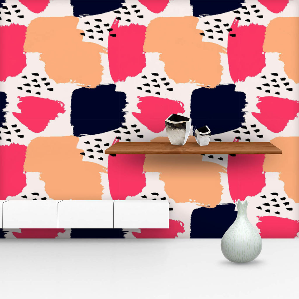 Repeating Abstract D1 Wallpaper Roll-Wallpapers Peel & Stick-WAL_PA-IC 5015591 IC 5015591, Abstract Expressionism, Abstracts, Art and Paintings, Black, Black and White, Digital, Digital Art, Dots, Fashion, Gouache, Graphic, Illustrations, Modern Art, Nautical, Patterns, Semi Abstract, Signs, Signs and Symbols, Watercolour, White, repeating, abstract, d1, wallpaper, roll, pattern, paint, brush, vector, background, watercolor, stroke, seamless, dot, modern, organic, color, pink, blue, hand, smear, texture, ar