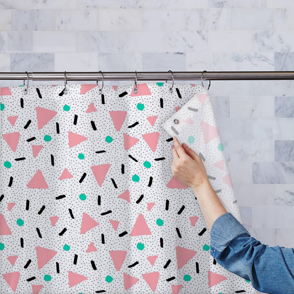 Retro Abstract D2 Washable Waterproof Shower Curtain-Shower Curtains-CUR_SH_EL-IC 5015596 IC 5015596, 80s, 90s, Abstract Expressionism, Abstracts, Ancient, Art and Paintings, Black, Black and White, Digital, Digital Art, Dots, Fashion, Geometric, Geometric Abstraction, Graphic, Historical, Illustrations, Medieval, Modern Art, Patterns, Retro, Semi Abstract, Signs, Signs and Symbols, Triangles, Vintage, White, abstract, d2, washable, waterproof, shower, curtain, pattern, pastel, background, seamless, cool, d