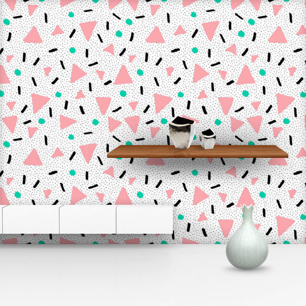 Retro Abstract D2 Wallpaper Roll-Wallpapers Peel & Stick-WAL_PA-IC 5015596 IC 5015596, 80s, 90s, Abstract Expressionism, Abstracts, Ancient, Art and Paintings, Black, Black and White, Digital, Digital Art, Dots, Fashion, Geometric, Geometric Abstraction, Graphic, Historical, Illustrations, Medieval, Modern Art, Patterns, Retro, Semi Abstract, Signs, Signs and Symbols, Triangles, Vintage, White, abstract, d2, wallpaper, roll, pattern, pastel, background, seamless, cool, draw, monochrome, repeat, triangle, me