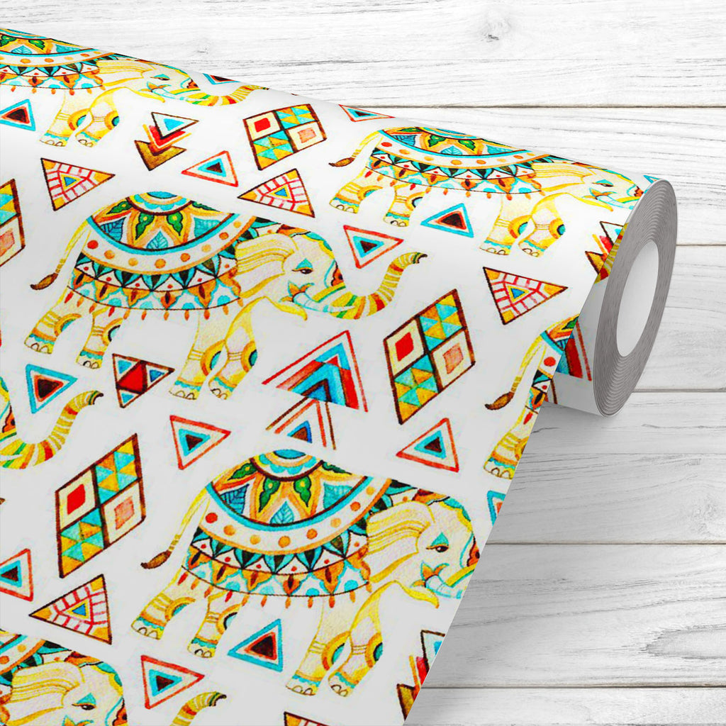 Ornate Indian Elephant Wallpaper Roll-Wallpapers Peel & Stick-WAL_PA-IC 5015600 IC 5015600, Abstract Expressionism, Abstracts, African, Ancient, Animals, Arrows, Automobiles, Aztec, Black and White, Bohemian, Botanical, Culture, Ethnic, Eygptian, Floral, Flowers, Historical, Illustrations, Indian, Mandala, Medieval, Nature, Paisley, Patterns, Scenic, Semi Abstract, Signs, Signs and Symbols, Sketches, Symbols, Traditional, Transportation, Travel, Triangles, Tribal, Vehicles, Vintage, Watercolour, White, Worl