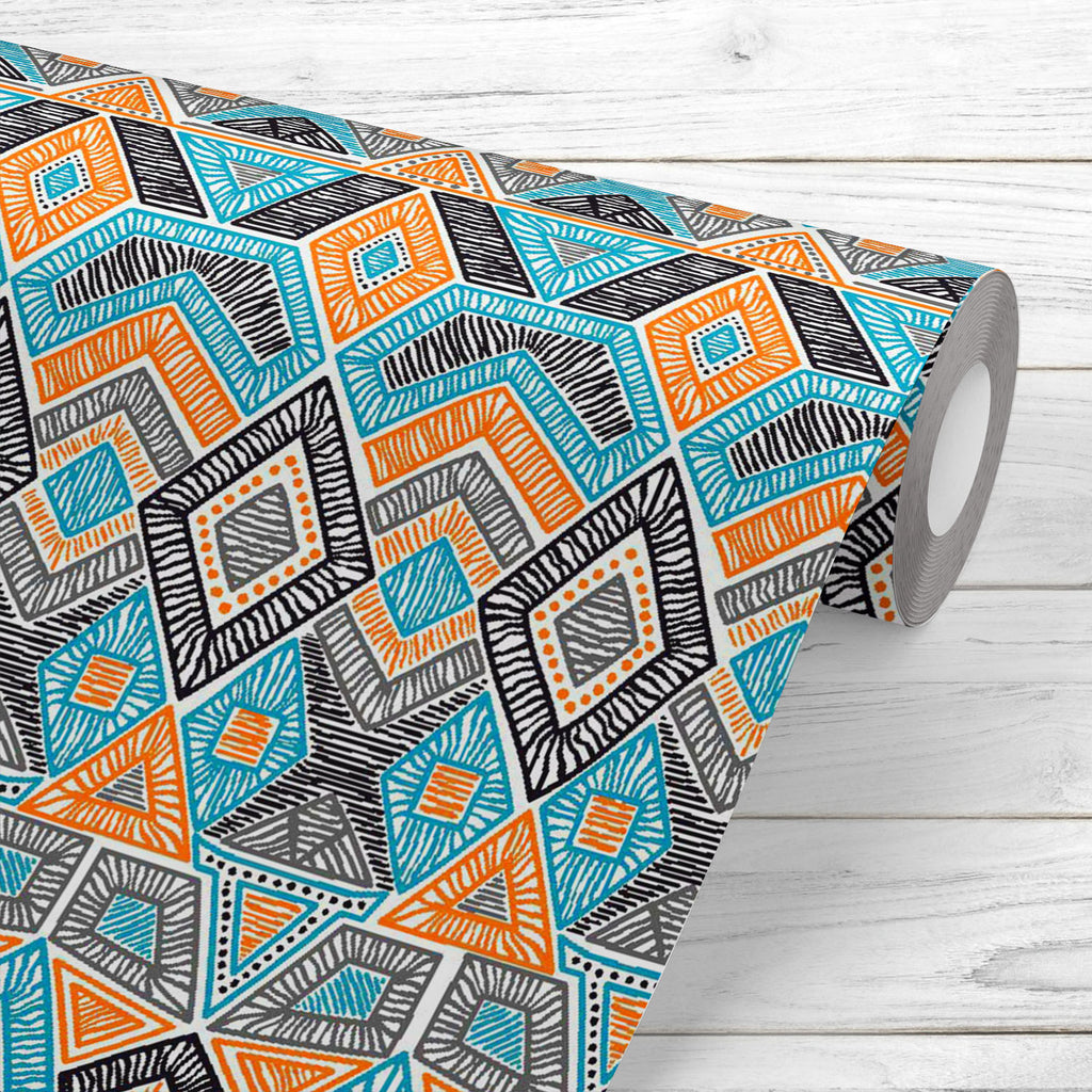 Hand-Drawn Geometric Pattern Wallpaper Roll-Wallpapers Peel & Stick-WAL_PA-IC 5015619 IC 5015619, Abstract Expressionism, Abstracts, African, American, Ancient, Art and Paintings, Aztec, Culture, Decorative, Digital, Digital Art, Drawing, Ethnic, Fashion, Folk Art, Geometric, Geometric Abstraction, Graphic, Hipster, Historical, Illustrations, Indian, Medieval, Mexican, Patterns, Retro, Semi Abstract, Signs, Signs and Symbols, Stripes, Traditional, Triangles, Tribal, Vintage, World Culture, hand-drawn, patte