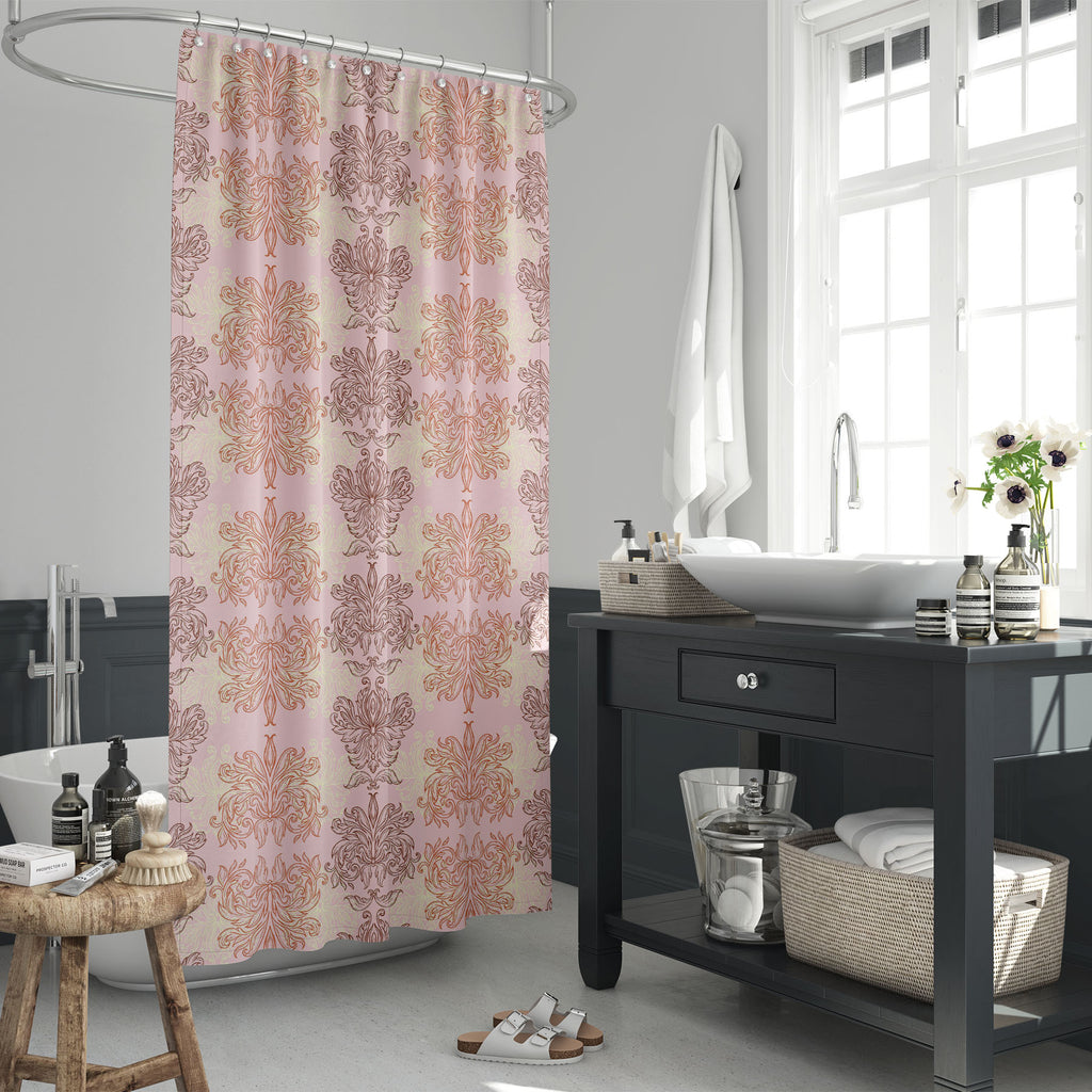 Vintage Retro Damask Washable Waterproof Shower Curtain-Shower Curtains-CUR_SH_EL-IC 5015622 IC 5015622, Ancient, Art and Paintings, Baroque, Culture, Damask, Decorative, Digital, Digital Art, Ethnic, Fashion, Graphic, Historical, Illustrations, Indian, Medieval, Modern Art, Paisley, Patterns, Renaissance, Retro, Rococo, Signs, Signs and Symbols, Traditional, Tribal, Victorian, Vintage, World Culture, washable, waterproof, shower, curtain, antique, art, backdrop, background, beauty, classic, cloth, color, c