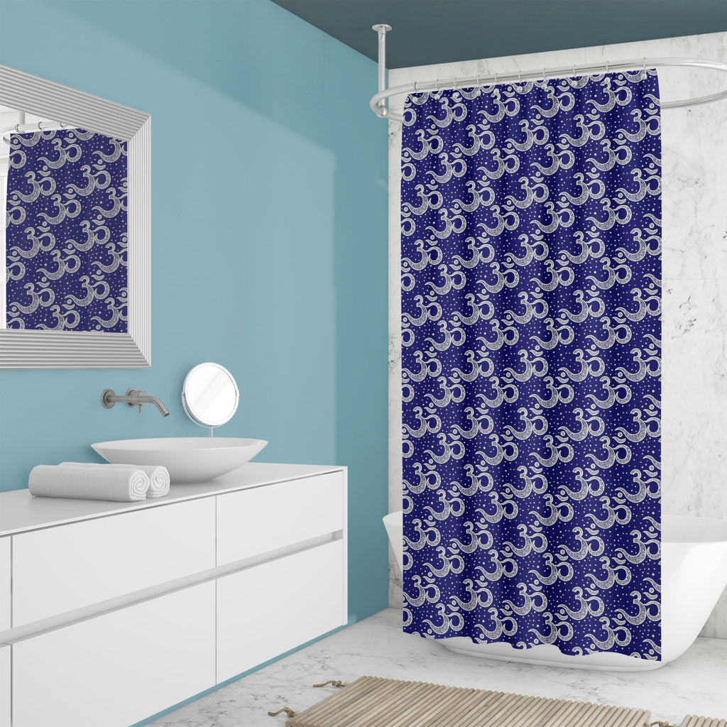Vintage Om Symbol Washable Waterproof Shower Curtain-Shower Curtains-CUR_SH_EL-IC 5015625 IC 5015625, Ancient, Art and Paintings, Books, Culture, Ethnic, Fashion, God Ganesh, God Shiv, Hinduism, Hipster, Historical, Illustrations, Indian, Mandala, Medieval, Patterns, Religion, Religious, Signs, Signs and Symbols, Spiritual, Symbols, Traditional, Tribal, Vintage, World Culture, om, symbol, washable, waterproof, shower, curtain, vector, alchemy, art, ayurveda, background, color, decor, decoration, design, div