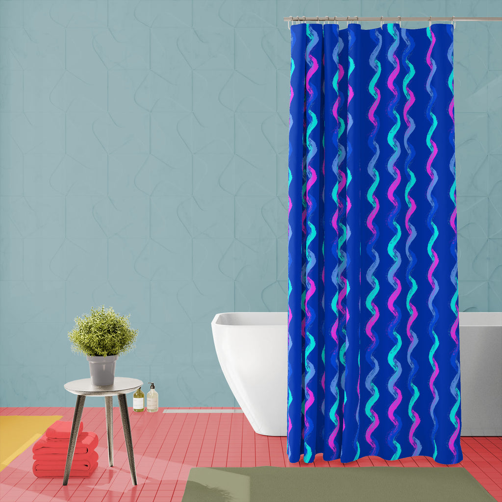 Abstract Brush Stroke D12 Washable Waterproof Shower Curtain - Shower Curtains - ArtzFolio.com