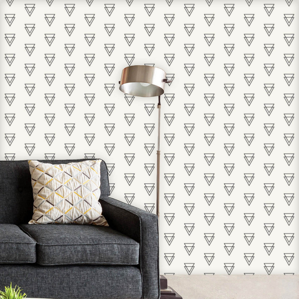 Modern Repeat Triangles Wallpaper Roll-Wallpapers Peel & Stick-WAL_PA-IC 5015631 IC 5015631, Arrows, Black and White, Decorative, Geometric, Geometric Abstraction, Hipster, Icons, Illustrations, Modern Art, Patterns, Plain, Signs, Signs and Symbols, Symbols, Triangles, White, modern, repeat, wallpaper, roll, pattern, print, vector, background, flat, outline, seamless, simple, style, ceramics, common, crossed, crystal, decoration, design, endless, fabric, floor, futuristic, graphical, gray, illustration, int