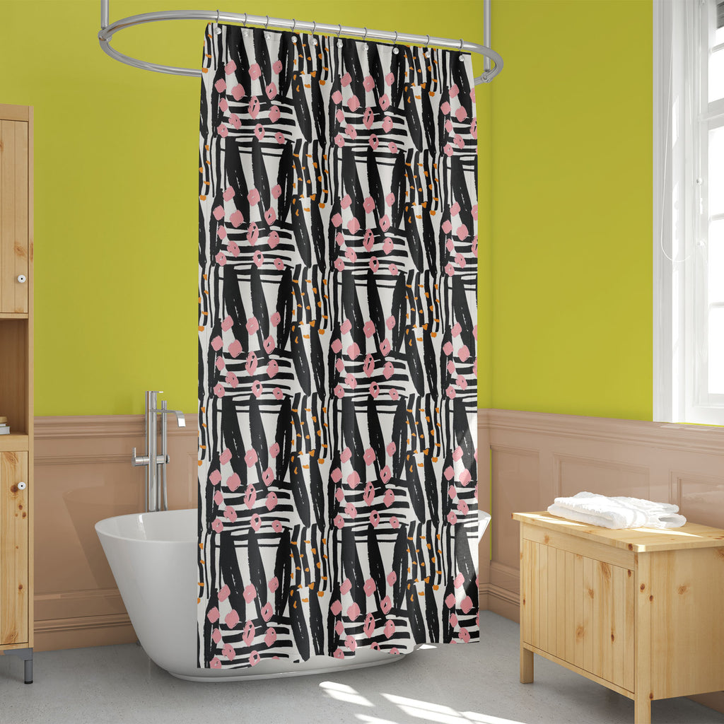 Modern Abstract D14 Washable Waterproof Shower Curtain-Shower Curtains-CUR_SH_EL-IC 5015632 IC 5015632, Abstract Expressionism, Abstracts, Art and Paintings, Black, Black and White, Culture, Digital, Digital Art, Dots, Drawing, Ethnic, Fashion, Geometric, Geometric Abstraction, Graphic, Illustrations, Modern Art, Patterns, Semi Abstract, Sketches, Traditional, Tribal, Tropical, White, World Culture, modern, abstract, d14, washable, waterproof, shower, curtain, pattern, art, background, card, chalk, creative
