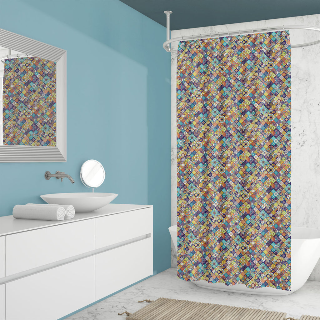 Vintage Motifs Art D4 Washable Waterproof Shower Curtain-Shower Curtains-CUR_SH_EL-IC 5015636 IC 5015636, Abstract Expressionism, Abstracts, African, Ancient, Art and Paintings, Bohemian, Botanical, Culture, Decorative, Ethnic, Floral, Flowers, Geometric, Geometric Abstraction, Historical, Illustrations, Indian, Mandala, Medieval, Mexican, Moroccan, Nature, Paisley, Patterns, Pets, Retro, Semi Abstract, Signs, Signs and Symbols, Traditional, Tribal, Vintage, World Culture, motifs, art, d4, washable, waterpr