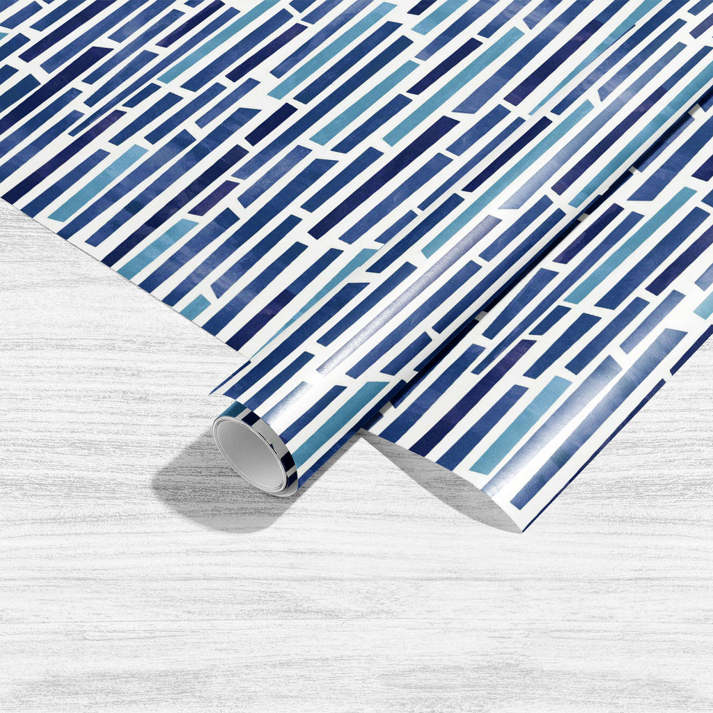 Blue lines Art & Craft Gift Wrapping Paper-Wrapping Papers-WRP_PP-IC 5015639 IC 5015639, Abstract Expressionism, Abstracts, Ancient, Art and Paintings, Geometric, Geometric Abstraction, Historical, Medieval, Patterns, Retro, Semi Abstract, Signs, Signs and Symbols, Stripes, Vintage, blue, lines, art, craft, gift, wrapping, paper, background, broken, pattern, abstract, backdrop, color, design, grunge, seamless, shape, simple, texture, wallpaper, artzfolio, wrapping paper, gift wrapping paper, gift wrapping, 