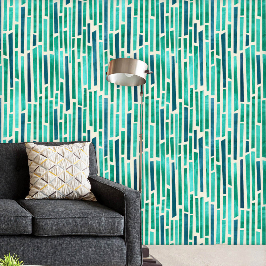 Green Blue Lines Wallpaper Roll-Wallpapers Peel & Stick-WAL_PA-IC 5015640 IC 5015640, Abstract Expressionism, Abstracts, Ancient, Art and Paintings, Geometric, Geometric Abstraction, Historical, Medieval, Patterns, Retro, Semi Abstract, Signs, Signs and Symbols, Stripes, Vintage, green, blue, lines, wallpaper, roll, abstract, broken, art, background, pattern, seamless, backdrop, color, design, grunge, paper, shape, simple, texture, wrapping, artzfolio, wallpapers for bedroom, wall papers full sheet for livi